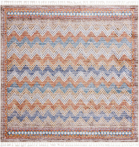 Multicolor 10' x 10' Aramis Square Area Rug Polypropylene With Cotton Backing Easy Clean Living Room Bedroom Dining Office Carpet for Sale at Rug Engine