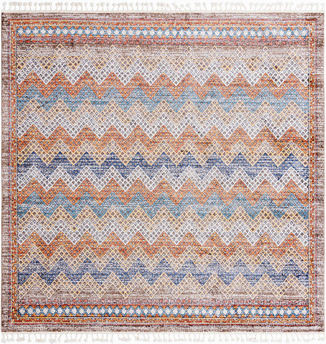 Multicolor 10' x 10' Aramis Square Area Rug Polypropylene With Cotton Backing Easy Clean Living Room Bedroom Dining Office Carpet for Sale at Rug Engine