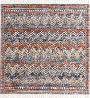 Multicolor 7' 10 x 7' 10 Aramis Square Area Rug Polypropylene With Cotton Backing Easy Clean Living Room Bedroom Dining Office Carpet for Sale at Rug Engine
