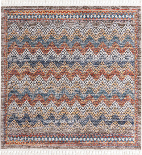 Multicolor 7' 10 x 7' 10 Aramis Square Area Rug Polypropylene With Cotton Backing Easy Clean Living Room Bedroom Dining Office Carpet for Sale at Rug Engine