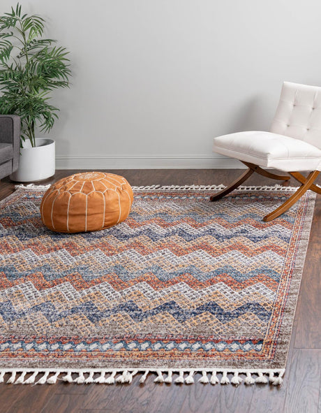 Multicolor 7' 10 x 7' 10 Aramis Square Area Rug Polypropylene With Cotton Backing Easy Clean Living Room Bedroom Dining Office Carpet for Sale at Rug Engine