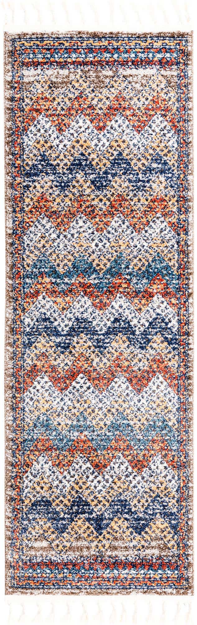 Multicolor 2' x 8' Aramis Runner Area Rug Polypropylene With Cotton Backing Easy Clean Living Room Bedroom Dining Office Carpet for Sale at Rug Engine