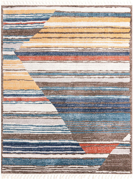 Multicolor 7' 10 x 10' Aramis Rectangle Area Rug Polypropylene With Cotton Backing Easy Clean Living Room Bedroom Dining Office Carpet for Sale at Rug Engine