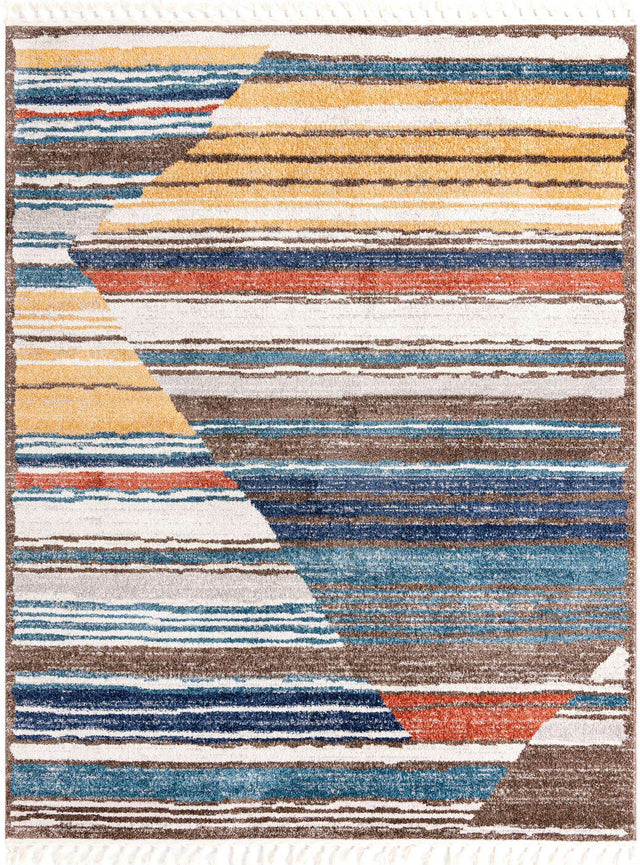 Multicolor 7' 10 x 10' Aramis Rectangle Area Rug Polypropylene With Cotton Backing Easy Clean Living Room Bedroom Dining Office Carpet for Sale at Rug Engine