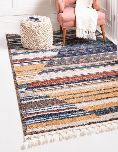 Multicolor 2' x 3' 1 Aramis Rectangle Area Rug Polypropylene With Cotton Backing Easy Clean Living Room Bedroom Dining Office Carpet for Sale at Rug Engine