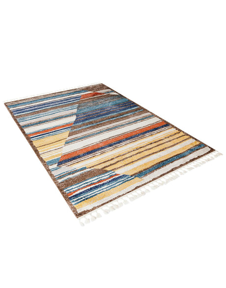 Multicolor 6' x 9' Aramis Rectangle Area Rug Polypropylene With Cotton Backing Easy Clean Living Room Bedroom Dining Office Carpet for Sale at Rug Engine