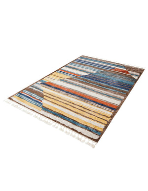 Multicolor 6' x 9' Aramis Rectangle Area Rug Polypropylene With Cotton Backing Easy Clean Living Room Bedroom Dining Office Carpet for Sale at Rug Engine