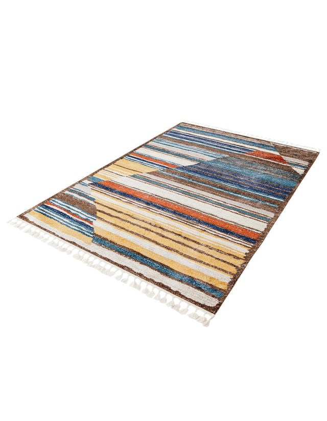Multicolor 6' x 9' Aramis Rectangle Area Rug Polypropylene With Cotton Backing Easy Clean Living Room Bedroom Dining Office Carpet for Sale at Rug Engine