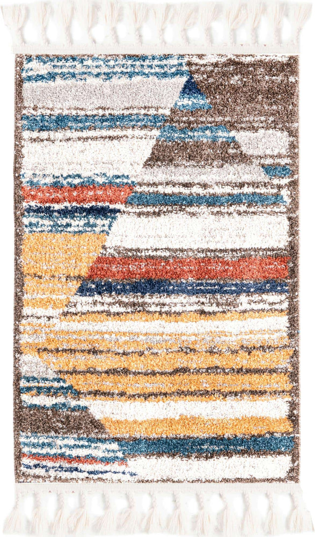 Multicolor 2' x 3' 1 Aramis Rectangle Area Rug Polypropylene With Cotton Backing Easy Clean Living Room Bedroom Dining Office Carpet for Sale at Rug Engine