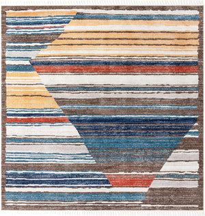 Multicolor 12' x 12' Aramis Square Area Rug Polypropylene With Cotton Backing Easy Clean Living Room Bedroom Dining Office Carpet for Sale at Rug Engine