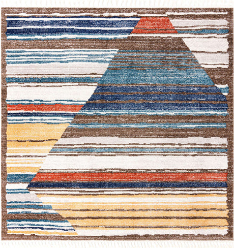 Multicolor 10' x 10' Aramis Square Area Rug Polypropylene With Cotton Backing Easy Clean Living Room Bedroom Dining Office Carpet for Sale at Rug Engine