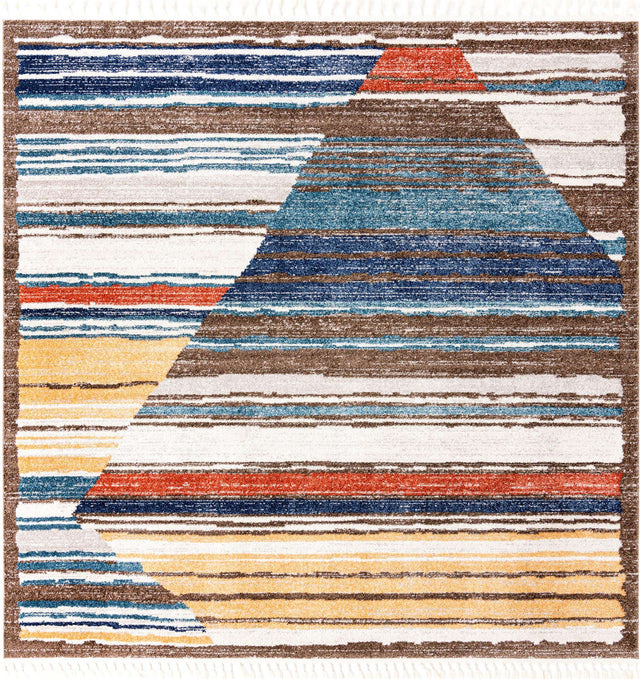 Multicolor 10' x 10' Aramis Square Area Rug Polypropylene With Cotton Backing Easy Clean Living Room Bedroom Dining Office Carpet for Sale at Rug Engine