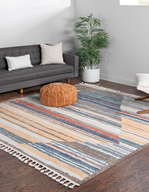 Multicolor 7' 10 x 7' 10 Aramis Square Area Rug Polypropylene With Cotton Backing Easy Clean Living Room Bedroom Dining Office Carpet for Sale at Rug Engine