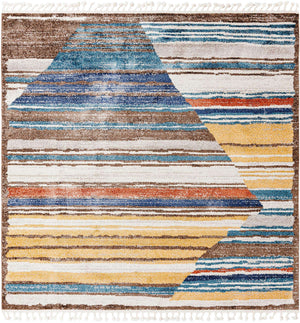 Multicolor 7' 10 x 7' 10 Aramis Square Area Rug Polypropylene With Cotton Backing Easy Clean Living Room Bedroom Dining Office Carpet for Sale at Rug Engine