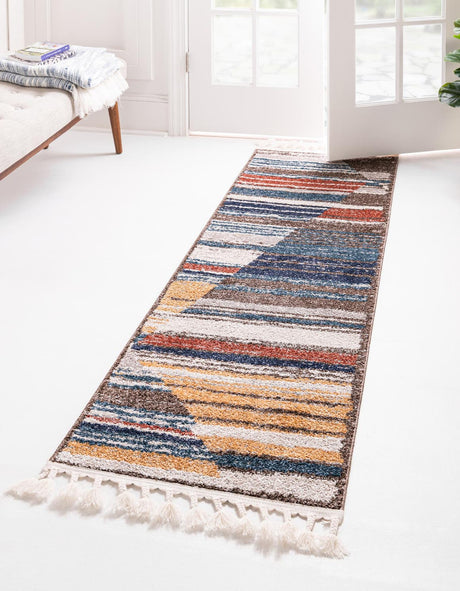 Multicolor 2' x 6' Aramis Runner Area Rug Polypropylene With Cotton Backing Easy Clean Living Room Bedroom Dining Office Carpet for Sale at Rug Engine
