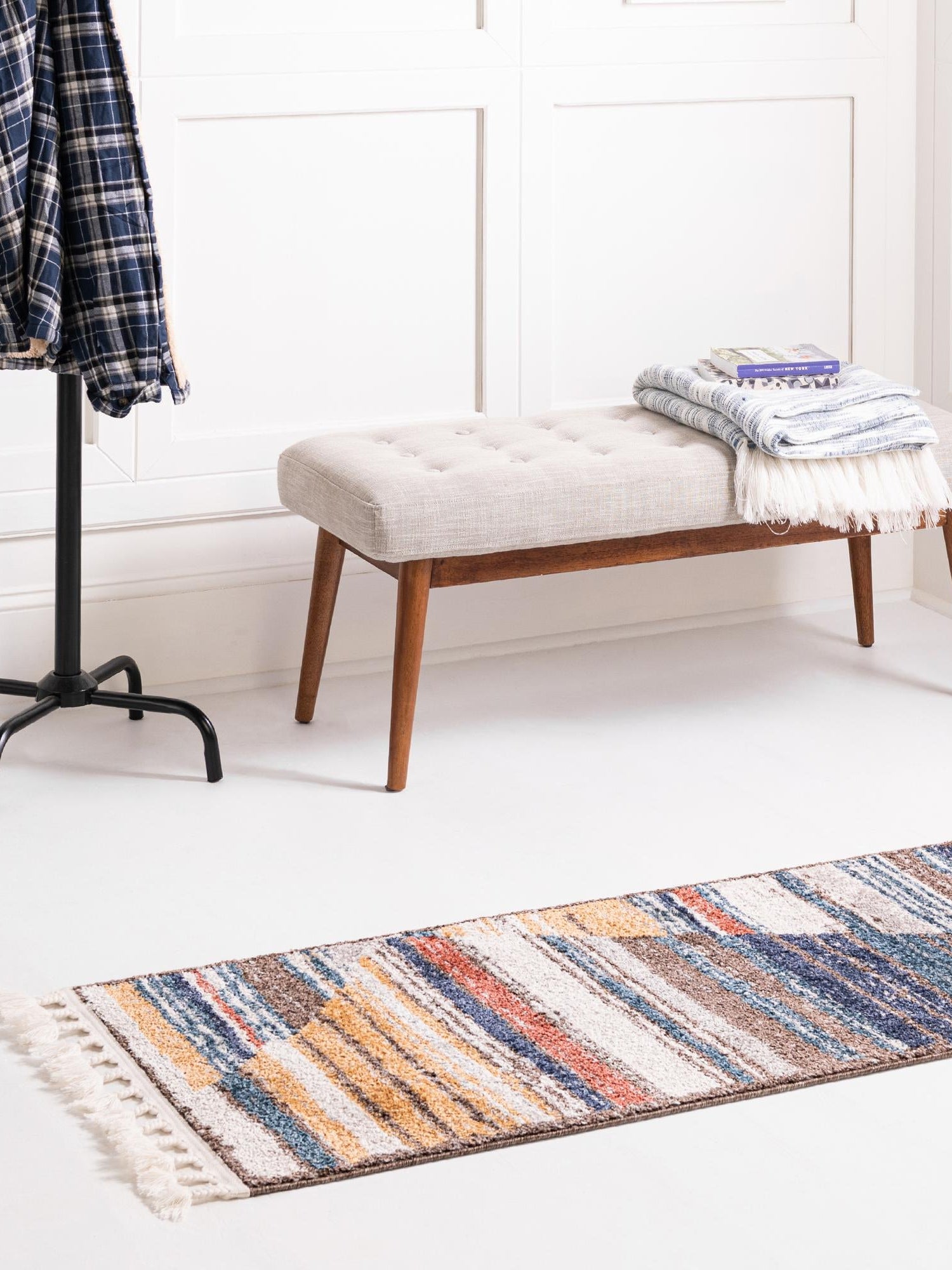 Multicolor 2' x 6' Aramis Runner Area Rug Polypropylene With Cotton Backing Easy Clean Living Room Bedroom Dining Office Carpet for Sale at Rug Engine