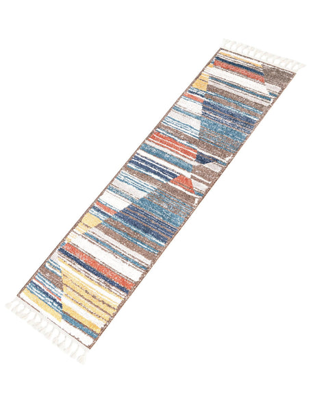 Multicolor 2' x 8' Aramis Runner Area Rug Polypropylene With Cotton Backing Easy Clean Living Room Bedroom Dining Office Carpet for Sale at Rug Engine