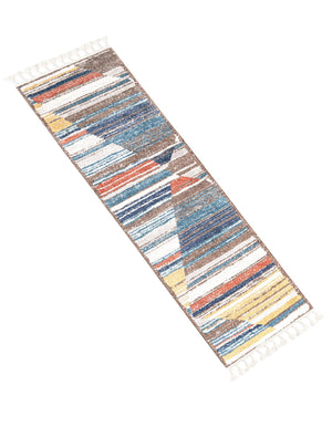 Multicolor 2' x 8' Aramis Runner Area Rug Polypropylene With Cotton Backing Easy Clean Living Room Bedroom Dining Office Carpet for Sale at Rug Engine