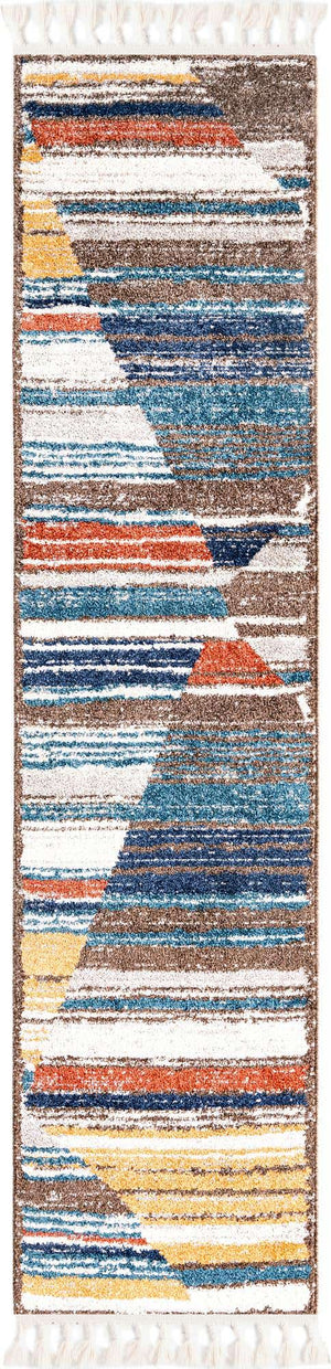 Multicolor 2' x 8' Aramis Runner Area Rug Polypropylene With Cotton Backing Easy Clean Living Room Bedroom Dining Office Carpet for Sale at Rug Engine