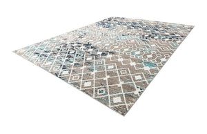 Multicolor Gray Blue 10' 8 x 14' Tribal Trellis Rectangle Area Rug Geometric Southwestern Inspired Durable Carpet for Home Interior Design for Sale at Rug Engine