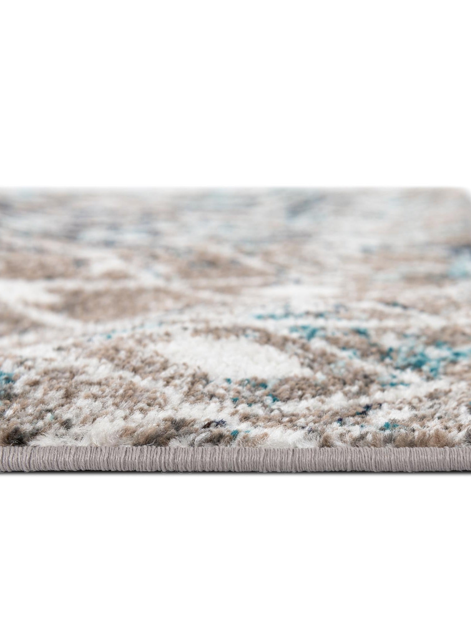 Multicolor Gray Blue 6' 1 x 9' Tribal Trellis Rectangle Area Rug Geometric Southwestern Inspired Durable Carpet for Home Interior Design for Sale at Rug Engine