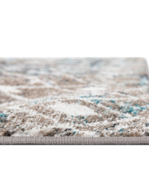 Multicolor Gray Blue 6' 1 x 9' Tribal Trellis Rectangle Area Rug Geometric Southwestern Inspired Durable Carpet for Home Interior Design for Sale at Rug Engine