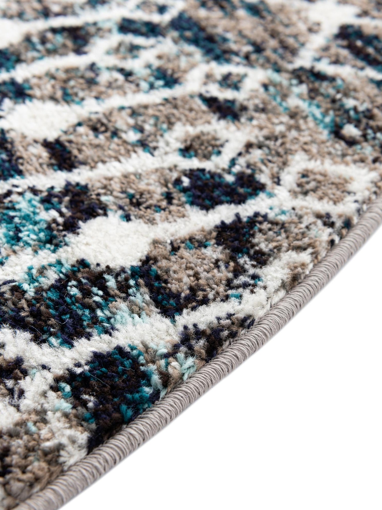 Multicolor Gray Blue 7' 10 x 10' Tribal Trellis Oval Area Rug Geometric Southwestern Inspired Durable Carpet for Home Interior Design for Sale at Rug Engine