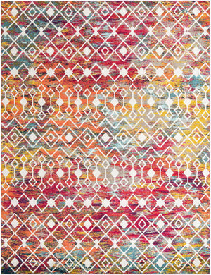 Multicolor 10' 8 x 14' Tribal Trellis Rectangle Area Rug Geometric Southwestern Inspired Durable Carpet for Home Interior Design for Sale at Rug Engine