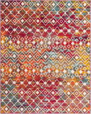 Multicolor 7' 10 x 10' Tribal Trellis Rectangle Area Rug Geometric Southwestern Inspired Durable Carpet for Home Interior Design for Sale at Rug Engine