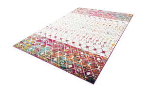 Multicolor 6' 1 x 9' Tribal Trellis Rectangle Area Rug Geometric Southwestern Inspired Durable Carpet for Home Interior Design for Sale at Rug Engine