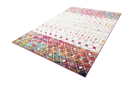Multicolor 6' 1 x 9' Tribal Trellis Rectangle Area Rug Geometric Southwestern Inspired Durable Carpet for Home Interior Design for Sale at Rug Engine