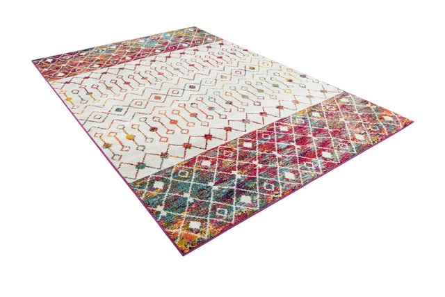 Multicolor 6' 1 x 9' Tribal Trellis Rectangle Area Rug Geometric Southwestern Inspired Durable Carpet for Home Interior Design for Sale at Rug Engine