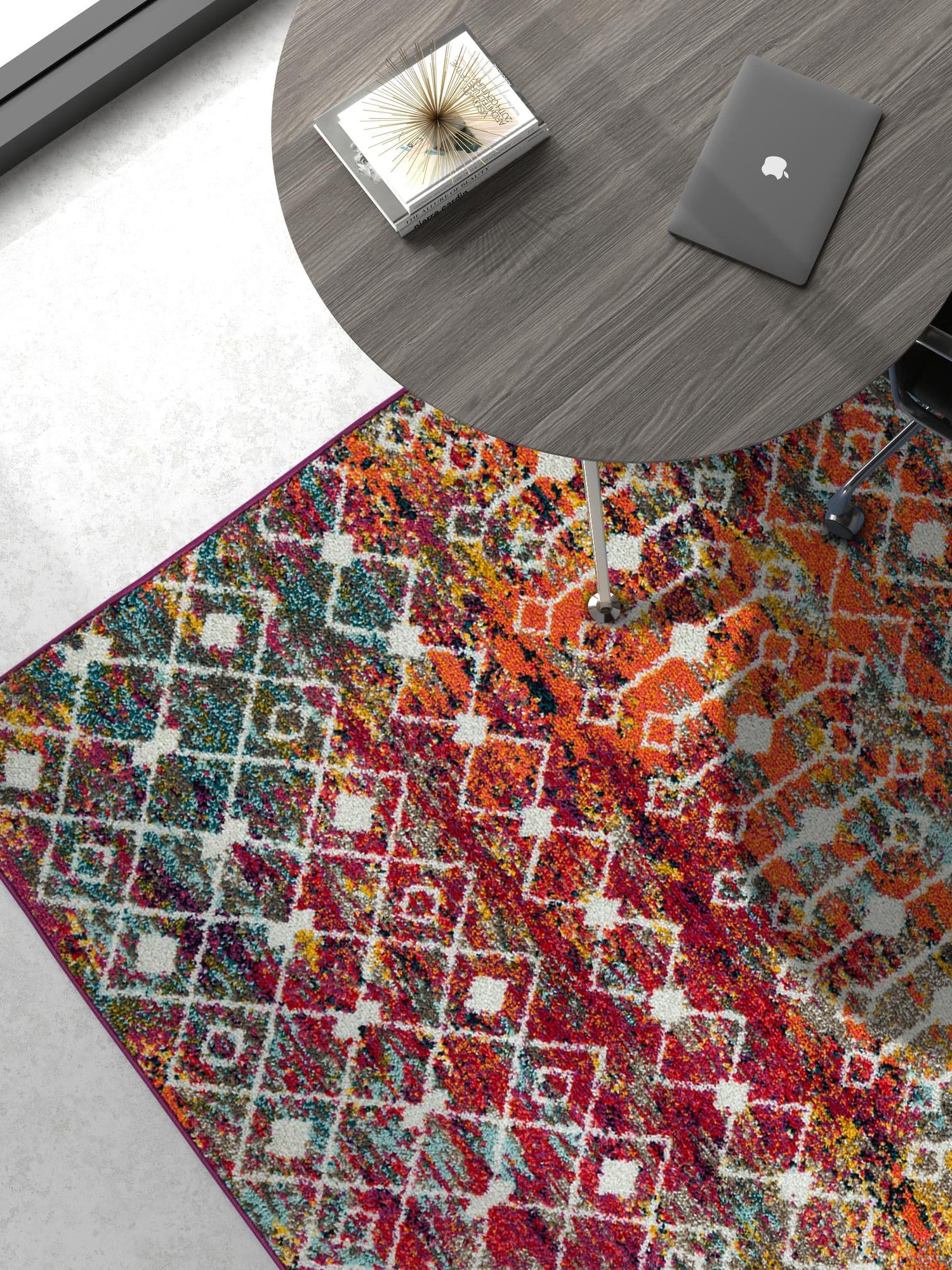 Multicolor 4' 1 x 6' 1 Tribal Trellis Rectangle Area Rug Geometric Southwestern Inspired Durable Carpet for Home Interior Design for Sale at Rug Engine