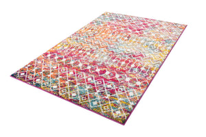 Multicolor 4' 1 x 6' 1 Tribal Trellis Rectangle Area Rug Geometric Southwestern Inspired Durable Carpet for Home Interior Design for Sale at Rug Engine