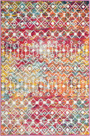 Multicolor 4' 1 x 6' 1 Tribal Trellis Rectangle Area Rug Geometric Southwestern Inspired Durable Carpet for Home Interior Design for Sale at Rug Engine