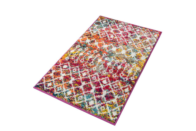 Multicolor 2' x 3' 1 Tribal Trellis Rectangle Area Rug Geometric Southwestern Inspired Durable Carpet for Home Interior Design for Sale at Rug Engine