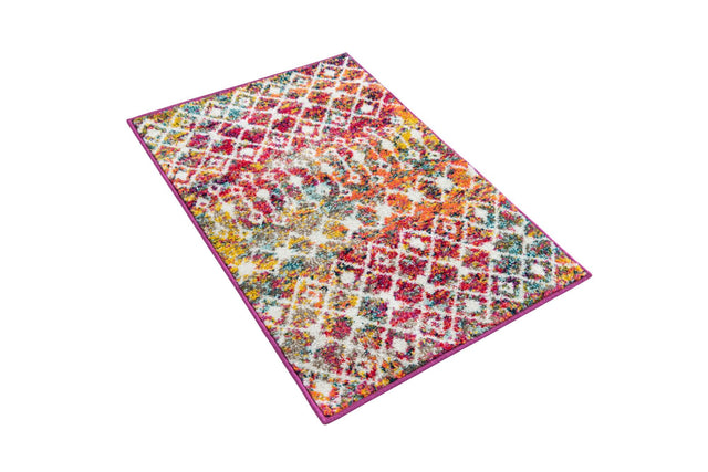 Multicolor 2' x 3' 1 Tribal Trellis Rectangle Area Rug Geometric Southwestern Inspired Durable Carpet for Home Interior Design for Sale at Rug Engine