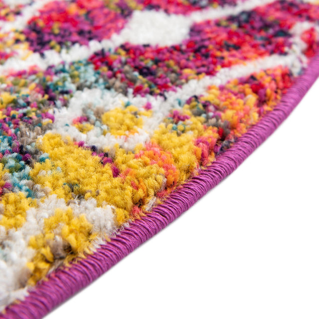 Multicolor 7' 10 x 10' Tribal Trellis Oval Area Rug Geometric Southwestern Inspired Durable Carpet for Home Interior Design for Sale at Rug Engine