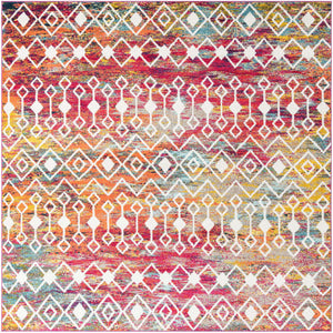 Multicolor 10' x 10' Tribal Trellis Square Area Rug Geometric Southwestern Inspired Durable Carpet for Home Interior Design for Sale at Rug Engine