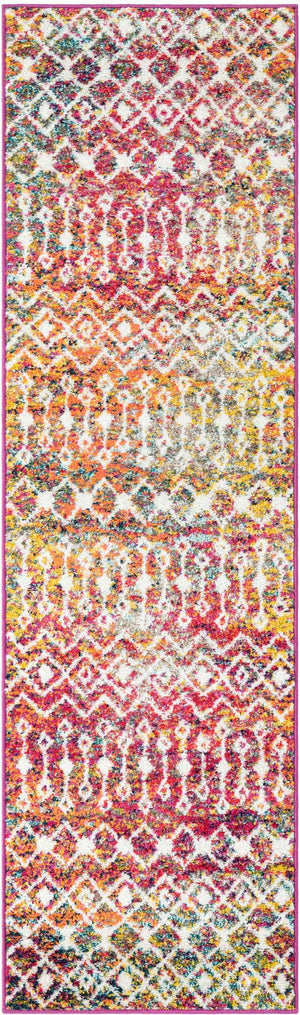Multicolor 2' x 7' 1 Tribal Trellis Runner Area Rug Geometric Southwestern Inspired Durable Carpet for Home Interior Design for Sale at Rug Engine