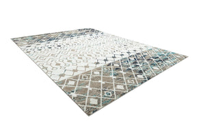 Ivory Gray Blue 10' 8 x 14' Tribal Trellis Rectangle Area Rug Geometric Southwestern Inspired Durable Carpet for Home Interior Design for Sale at Rug Engine