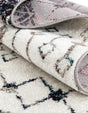 Ivory Gray Blue 3' 1 x 3' 1 Tribal Trellis Square Area Rug Geometric Southwestern Inspired Durable Carpet for Home Interior Design for Sale at Rug Engine