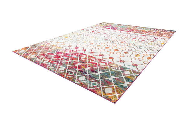 Ivory Multicolor 10' 8 x 14' Tribal Trellis Rectangle Area Rug Geometric Southwestern Inspired Durable Carpet for Home Interior Design for Sale at Rug Engine