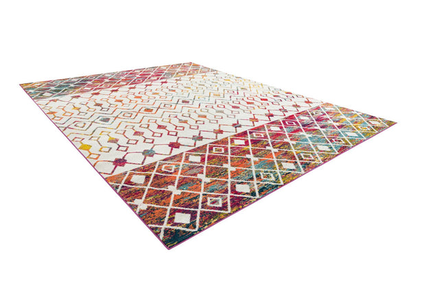 Ivory Multicolor 10' 8 x 14' Tribal Trellis Rectangle Area Rug Geometric Southwestern Inspired Durable Carpet for Home Interior Design for Sale at Rug Engine
