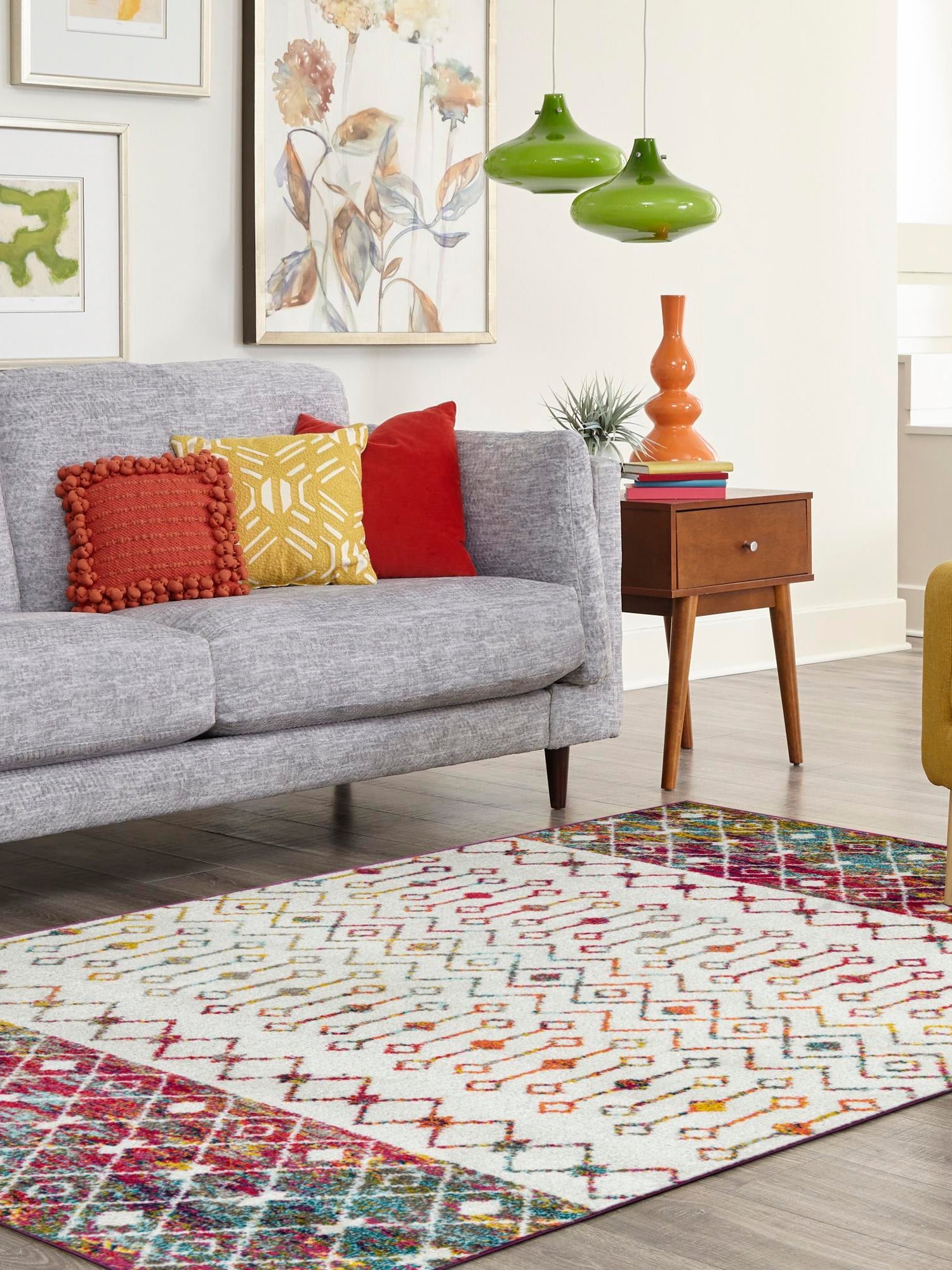 Ivory Multicolor 10' x 13' 1 Tribal Trellis Rectangle Area Rug Geometric Southwestern Inspired Durable Carpet for Home Interior Design for Sale at Rug Engine