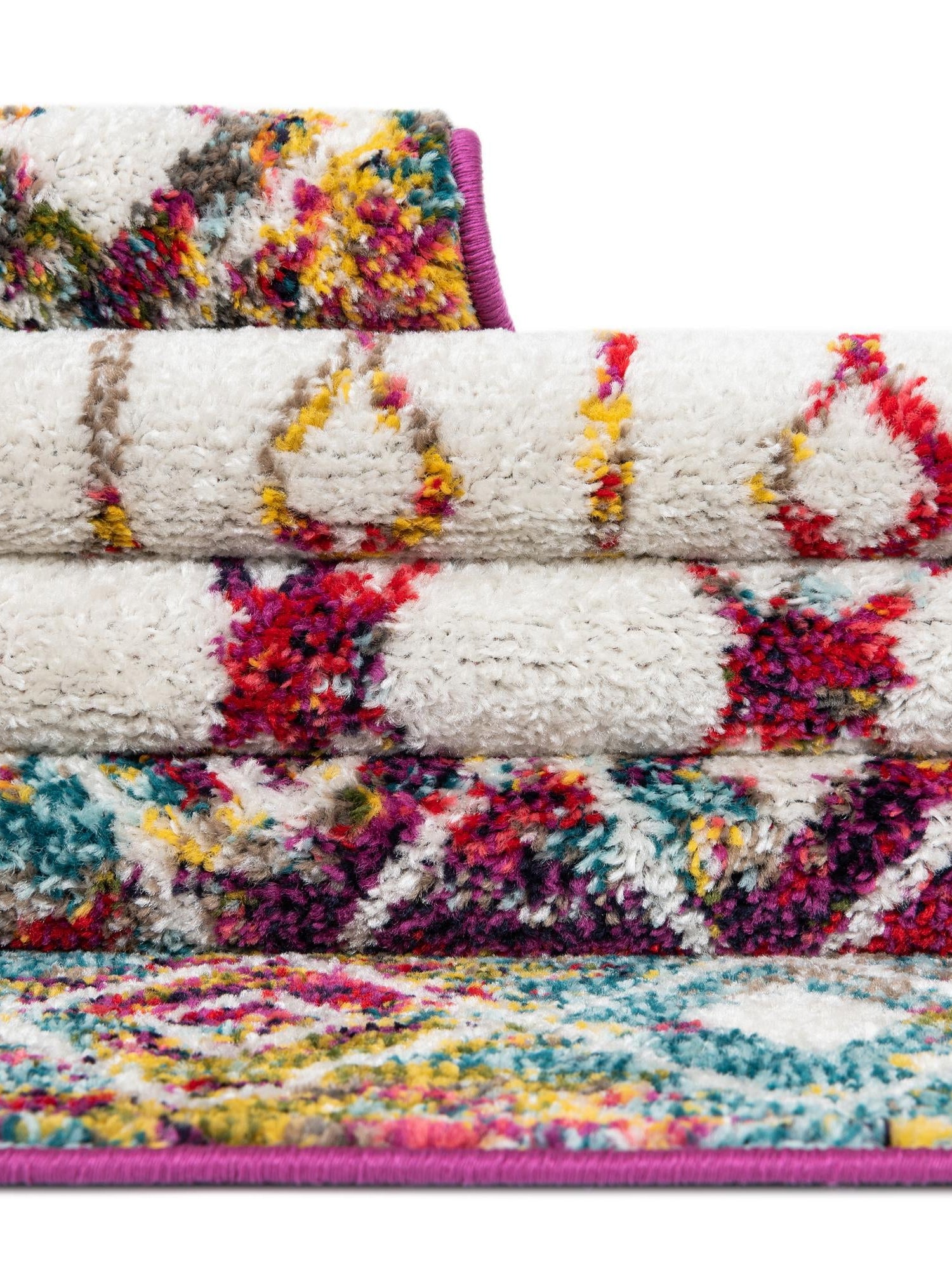 Ivory Multicolor 2' 7 x 10' Tribal Trellis Runner Area Rug Geometric Southwestern Inspired Durable Carpet for Home Interior Design for Sale at Rug Engine