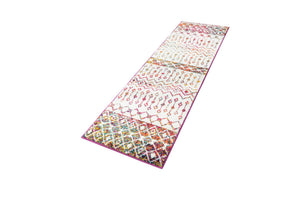 Ivory Multicolor 2' x 7' 1 Tribal Trellis Runner Area Rug Geometric Southwestern Inspired Durable Carpet for Home Interior Design for Sale at Rug Engine