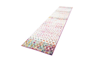 Ivory Multicolor 2' 7 x 12' Tribal Trellis Runner Area Rug Geometric Southwestern Inspired Durable Carpet for Home Interior Design for Sale at Rug Engine