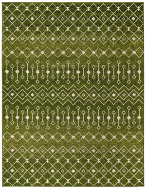 Green 7' 10 x 10' Tribal Trellis Rectangle Area Rug Geometric Southwestern Inspired Durable Carpet for Home Interior Design for Sale at Rug Engine