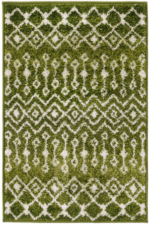 Green 2' x 3' 1 Tribal Trellis Rectangle Area Rug Geometric Southwestern Inspired Durable Carpet for Home Interior Design for Sale at Rug Engine